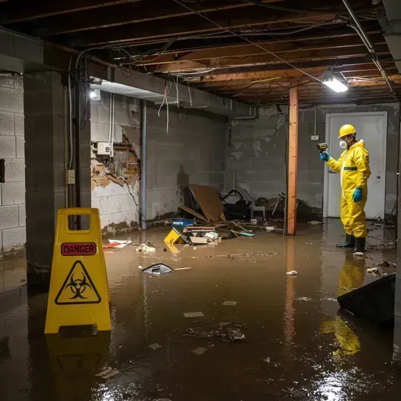 Flooded Basement Electrical Hazard in Logan, WV Property